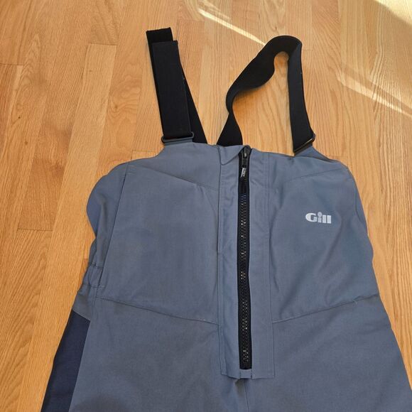 Gill Atlantic Trouser OS4T Sailing Bib Pants Mens sz S Fishing Storm Light Gray - Picture 2 of 16